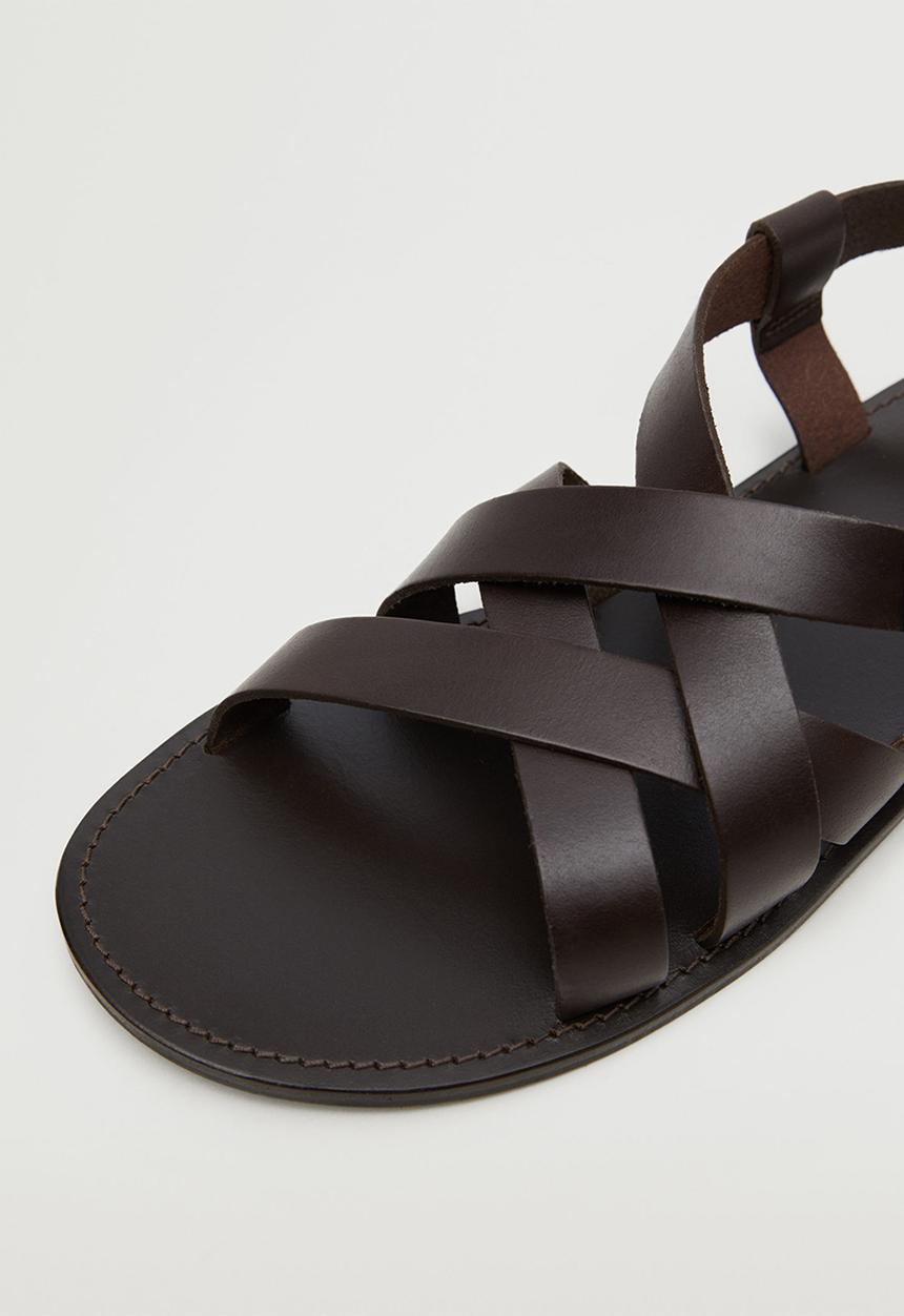 MANGO - Sandals roman 1 - dark brown