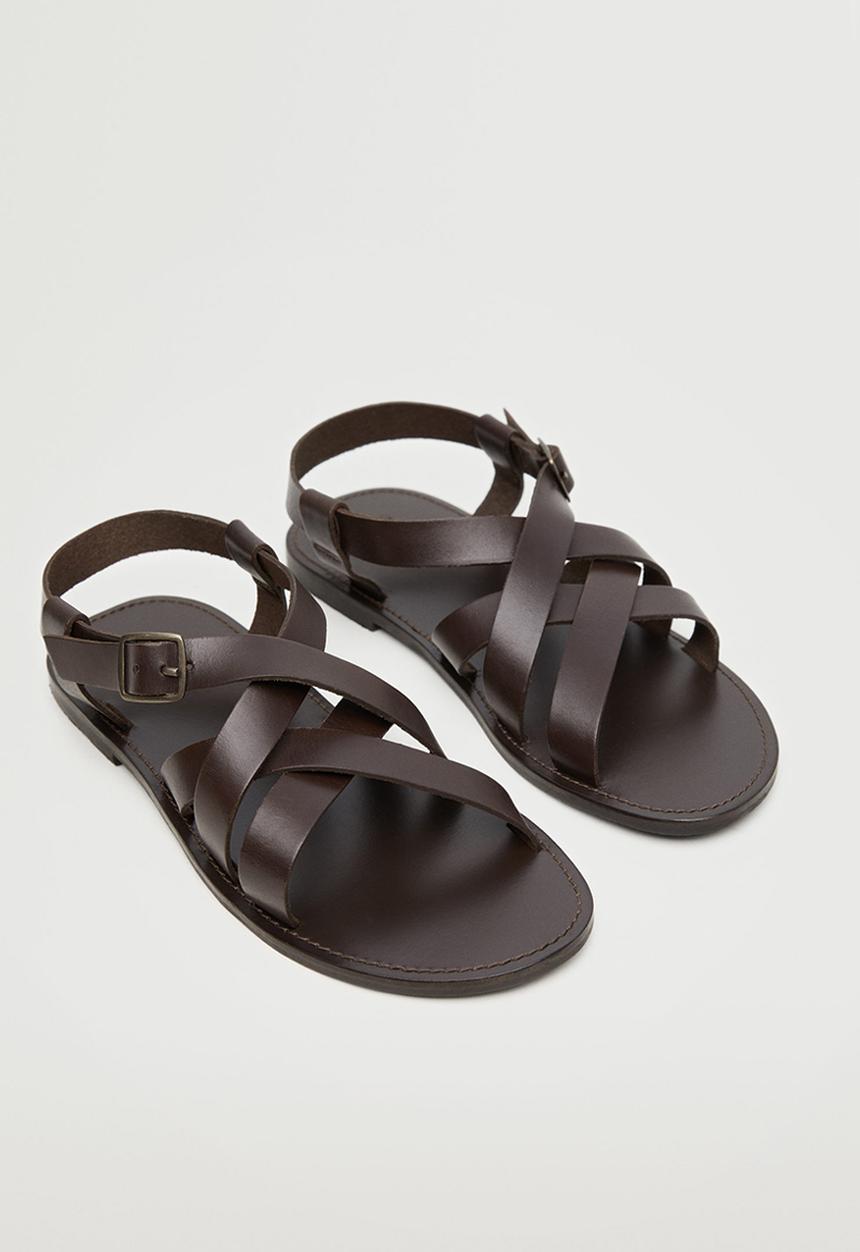 MANGO - Sandals roman 1 - dark brown