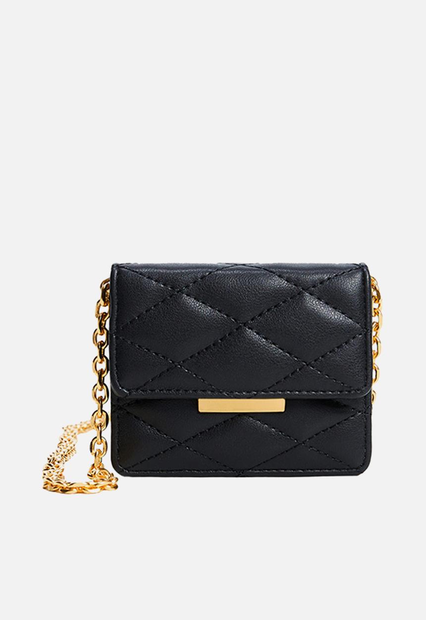 MANGO - Quilted cardholder - black