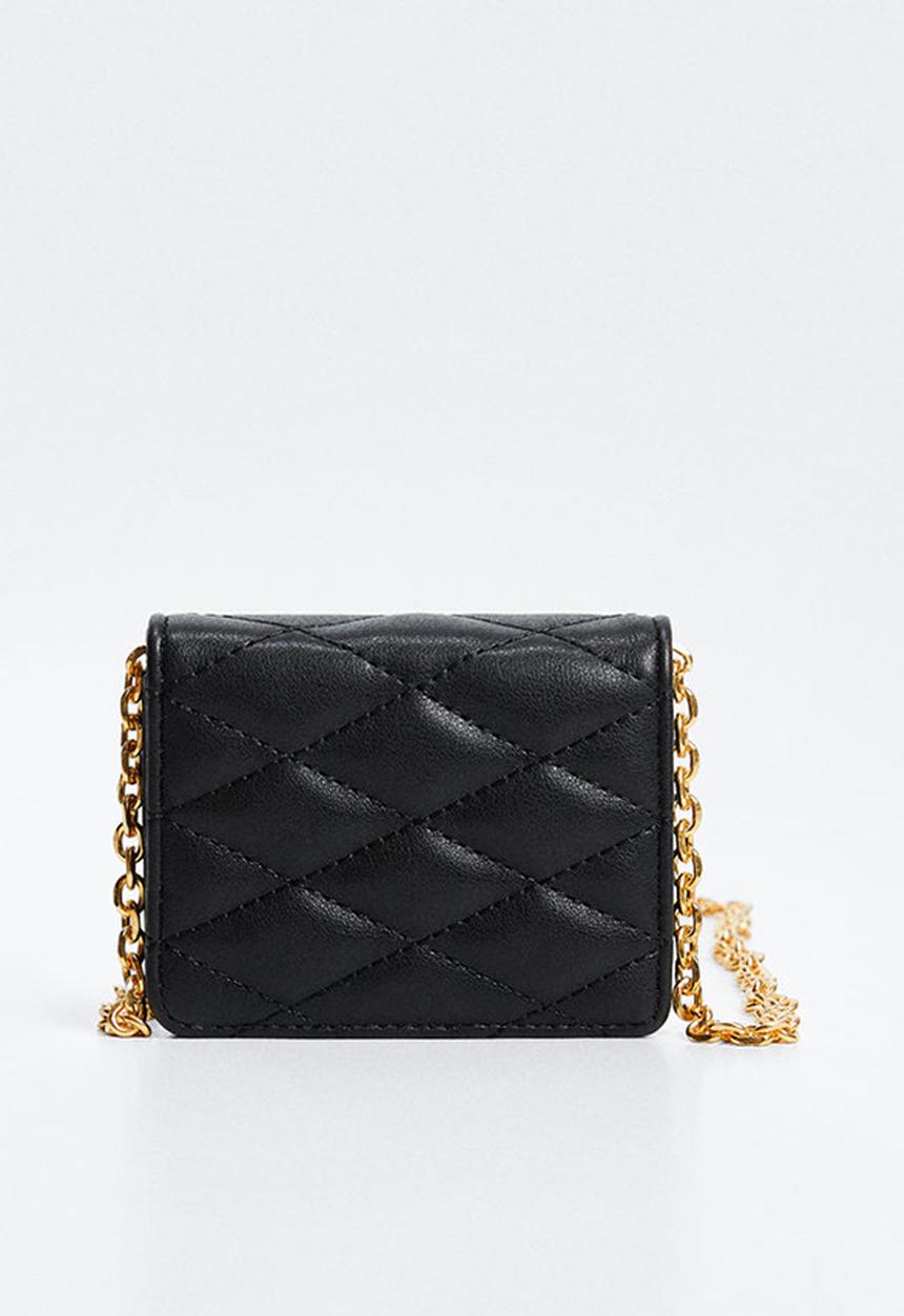 MANGO - Quilted cardholder - black