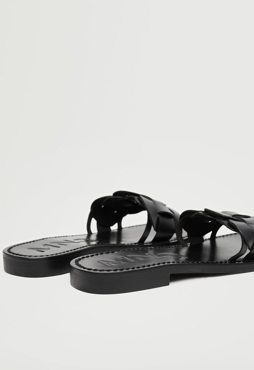MANGO - River leather sandal - black