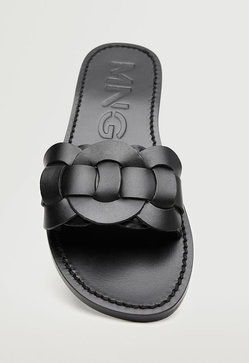 MANGO - River leather sandal - black