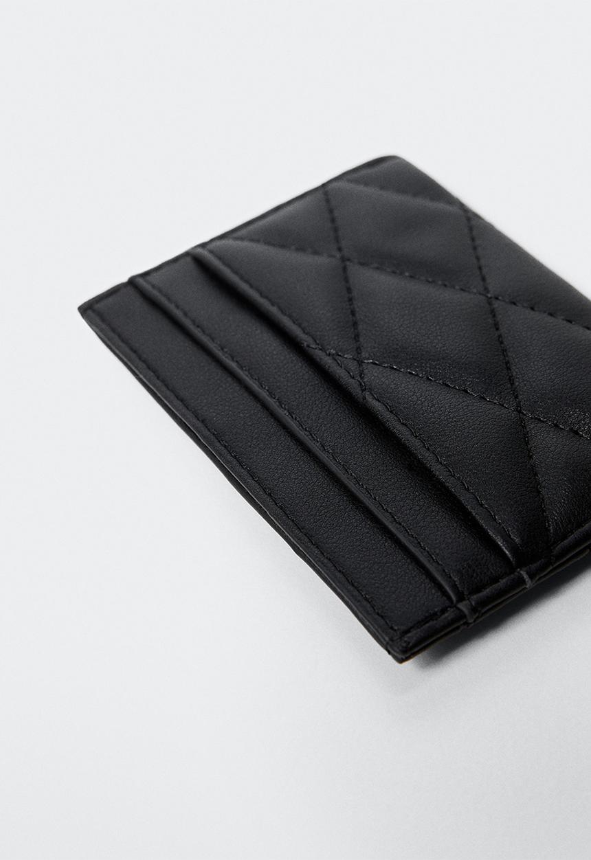 MANGO - Quilted cardholder - black