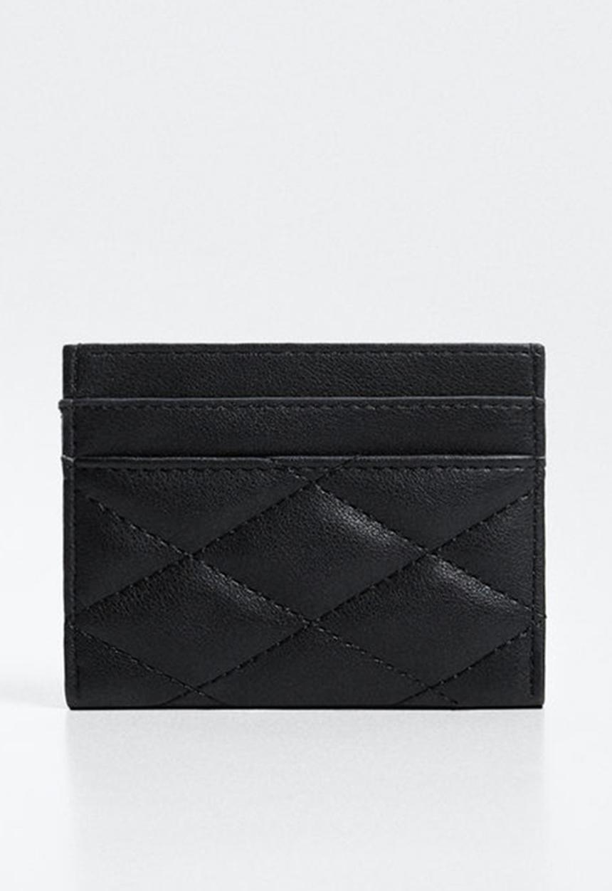 MANGO - Quilted cardholder - black