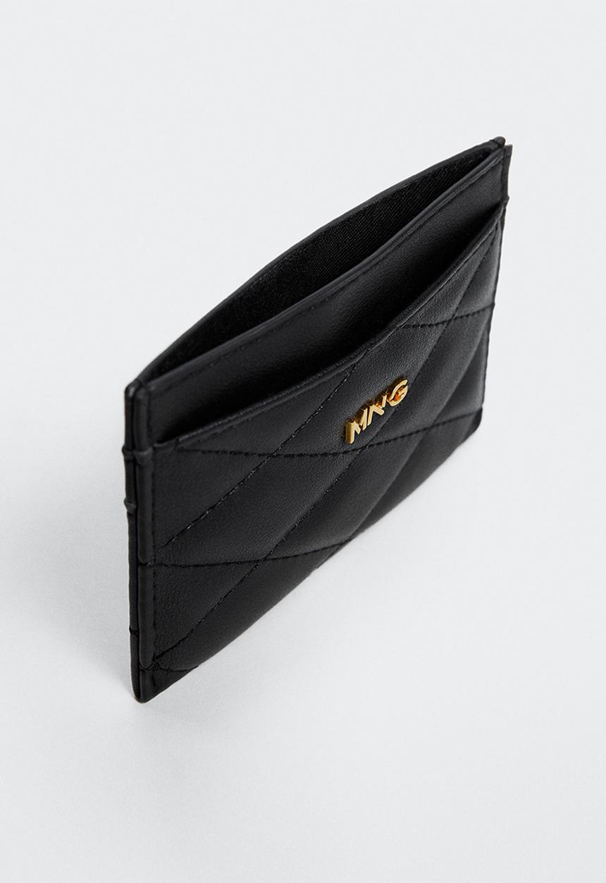 MANGO - Quilted cardholder - black