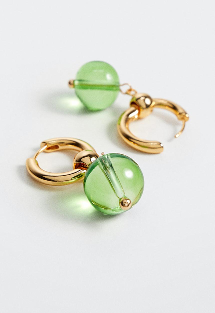 MANGO - Hoop pendant earrings - gold