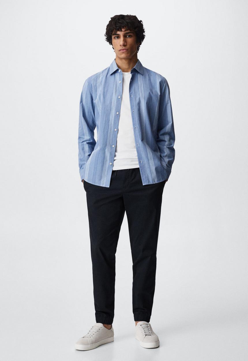 MANGO - Trousers cuffed gunma - navy