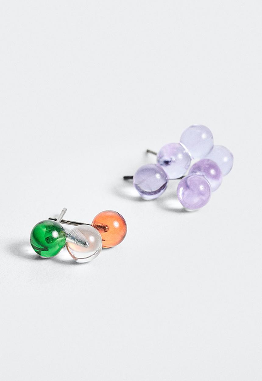 MANGO - Crystal pack earrings - lilac