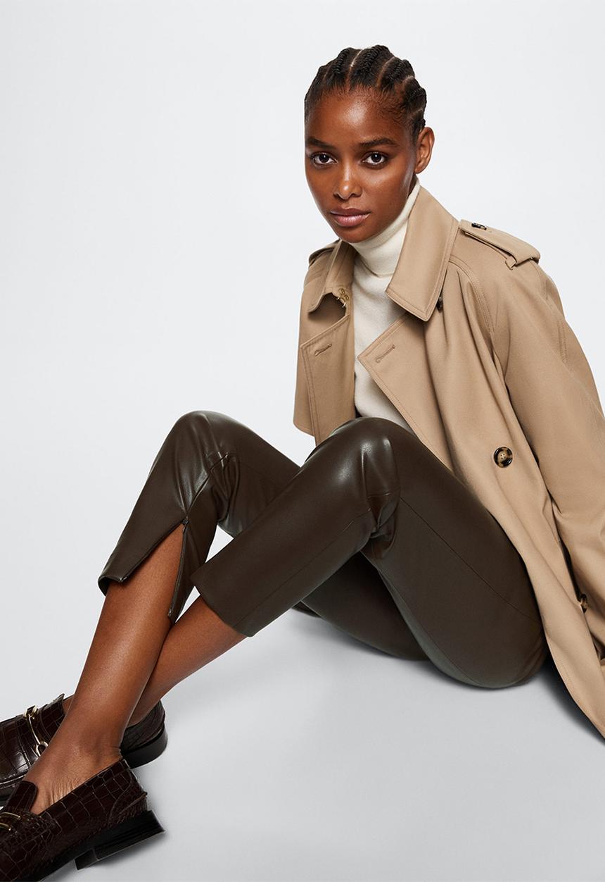 MANGO - Leggings london - mid brown