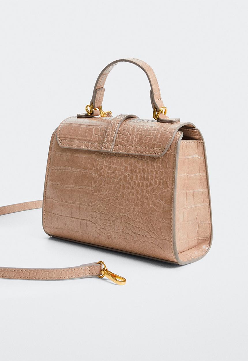 MANGO - Croc-effect cross body bag - neutral