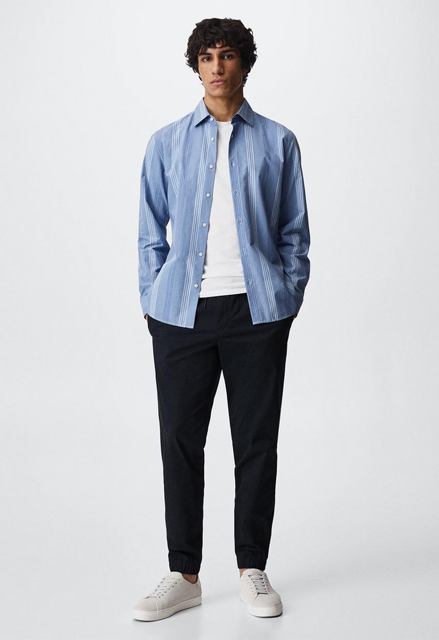 MANGO - Trousers cuffed gunma - navy
