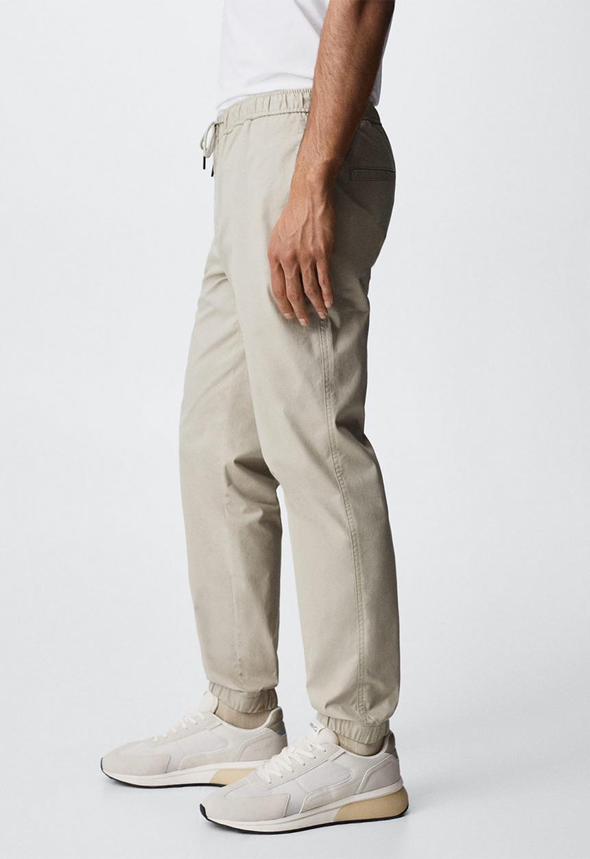 MANGO - Trousers cuffed gunma - lt green