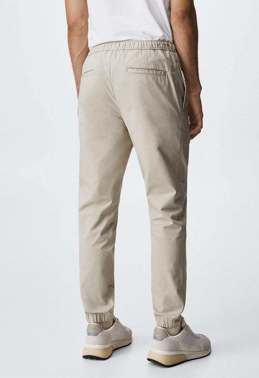 MANGO - Trousers cuffed gunma - lt green