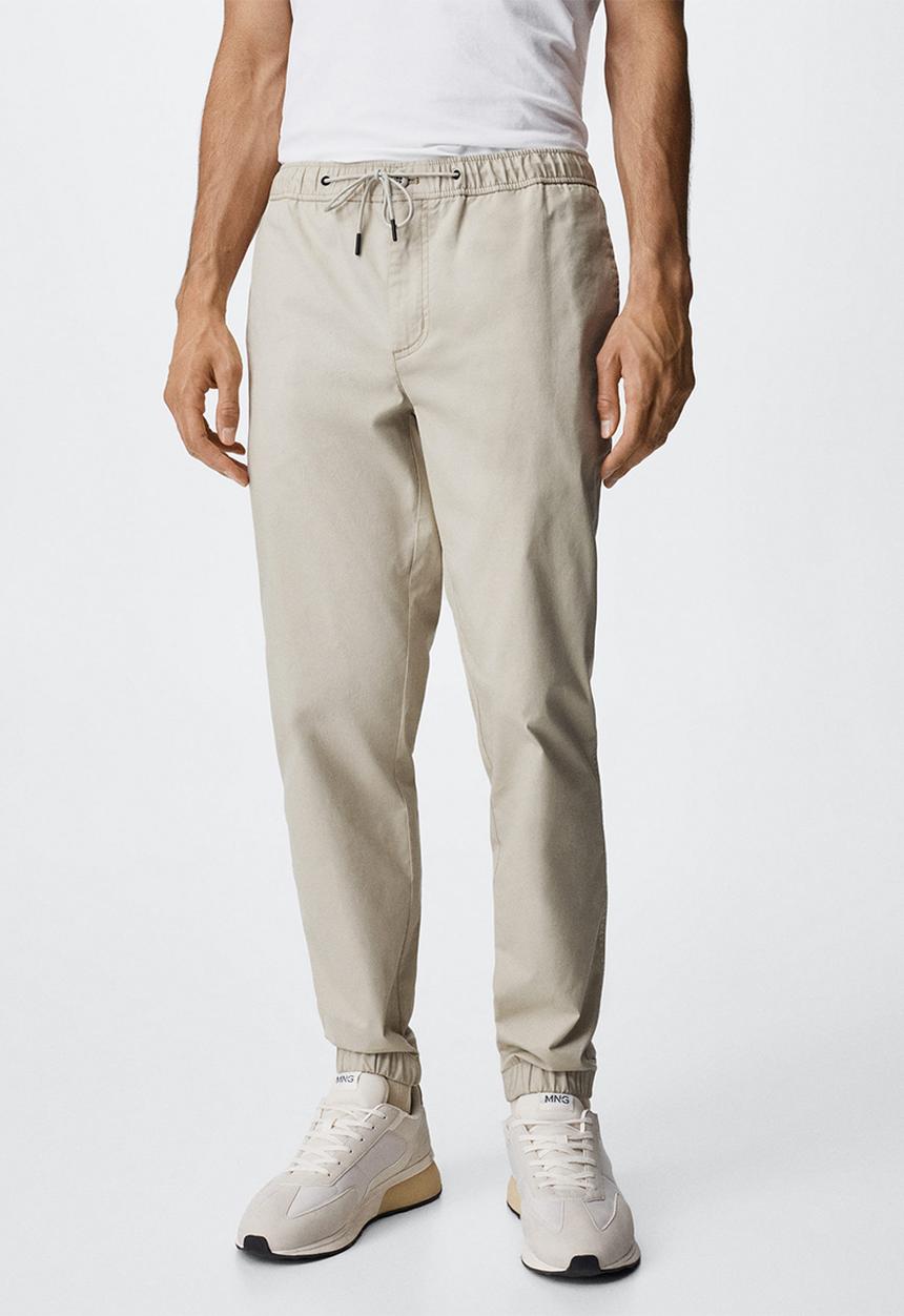 MANGO - Trousers cuffed gunma - lt green