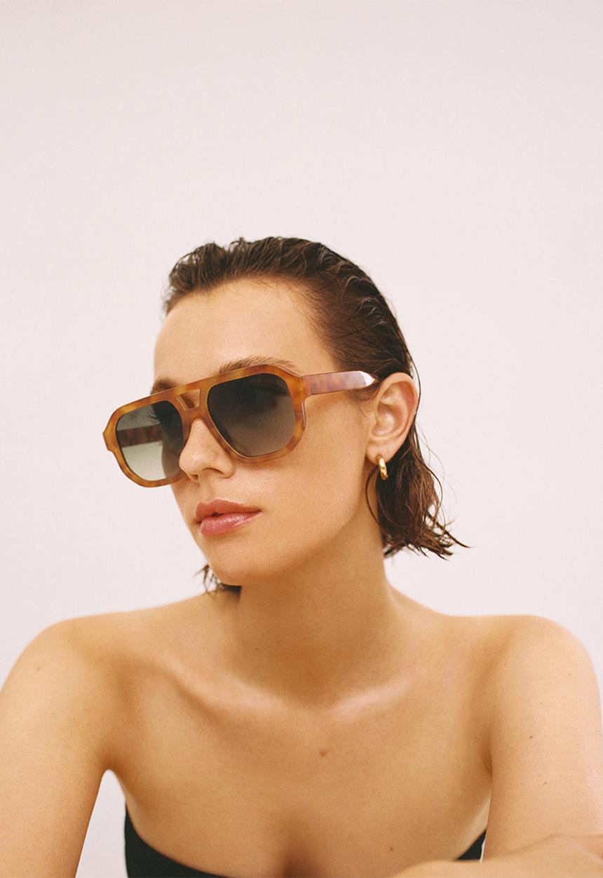 MANGO - Acetate frame sunglasses - chocolate