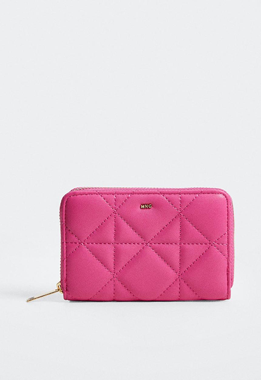 MANGO - Quilted wallet - fuchsia