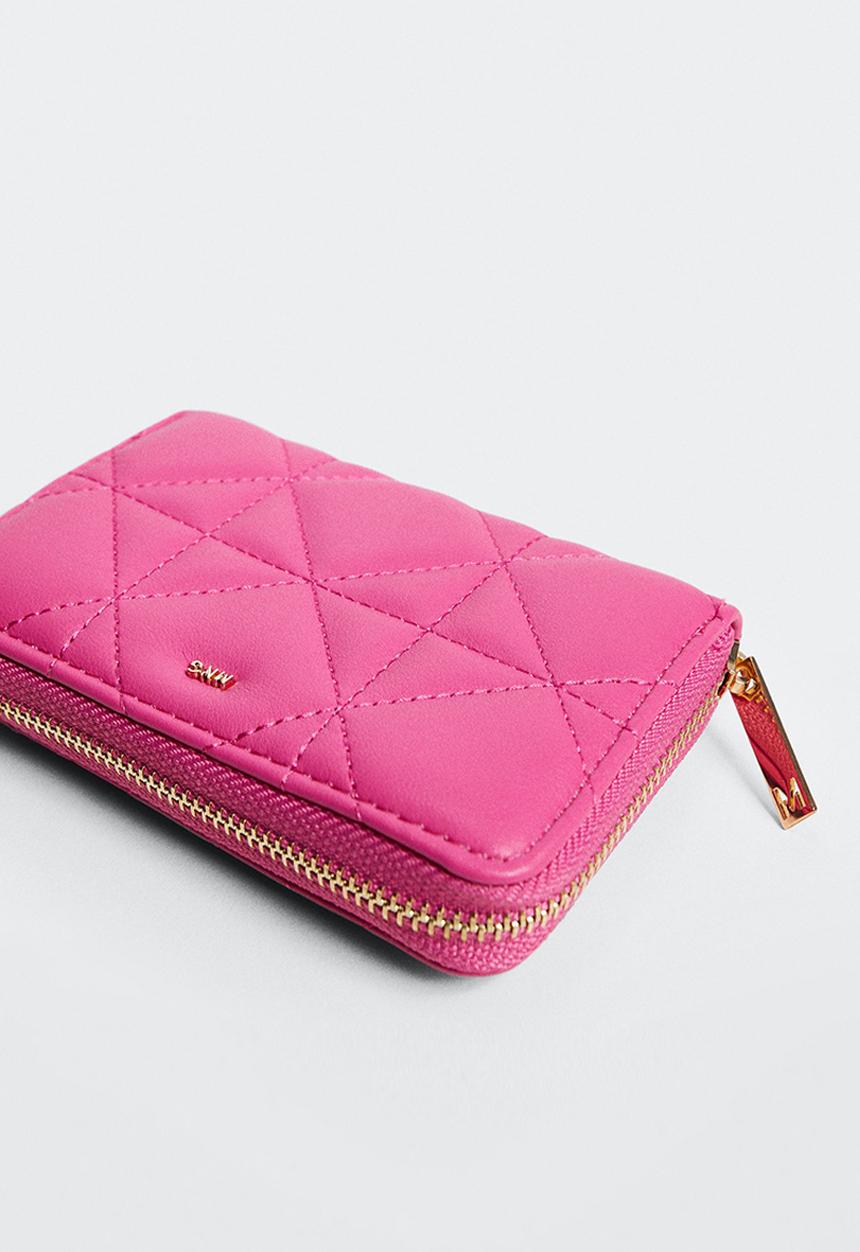 MANGO - Quilted wallet - fuchsia