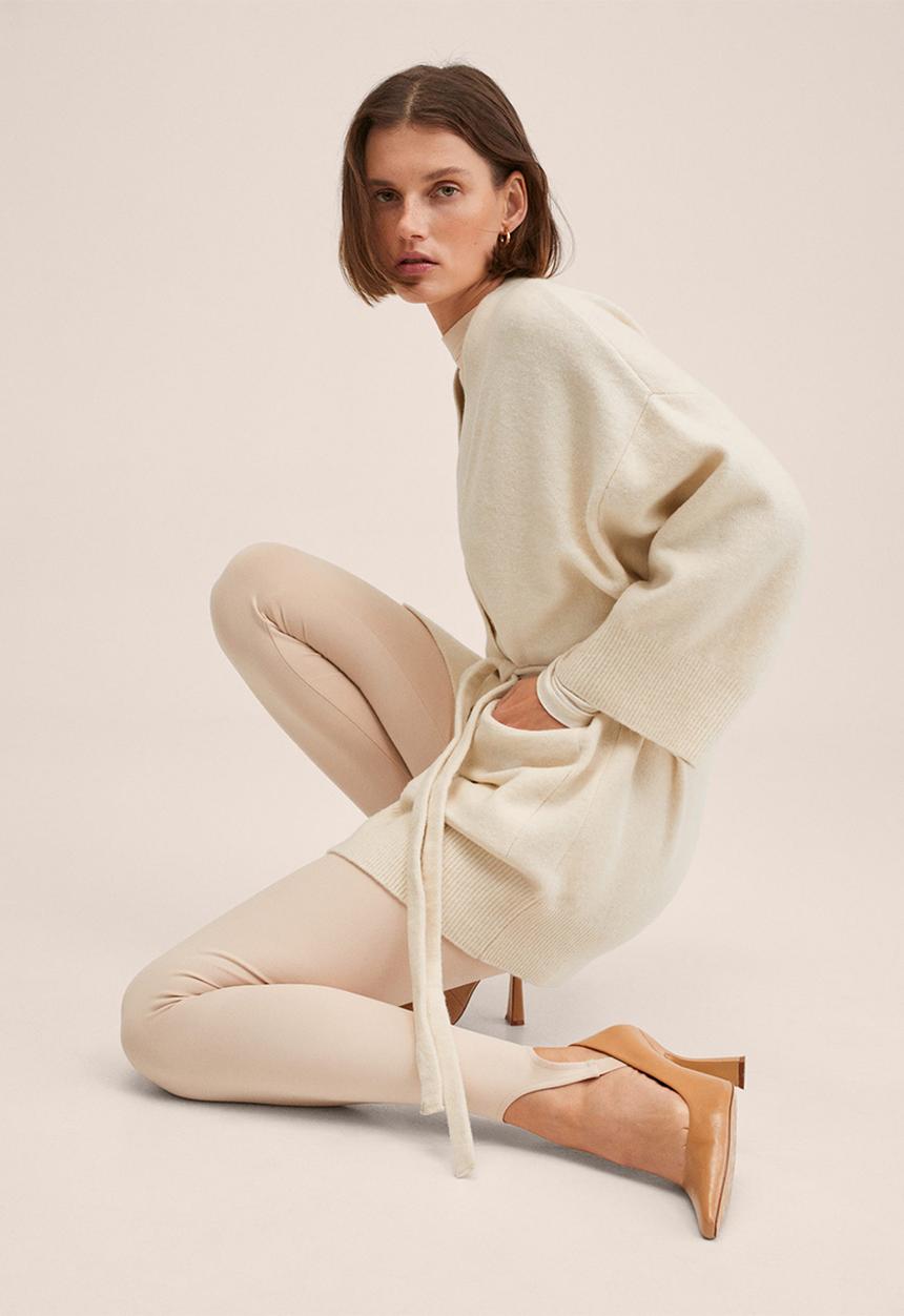 MANGO - Cardigan . spagheti - light beige