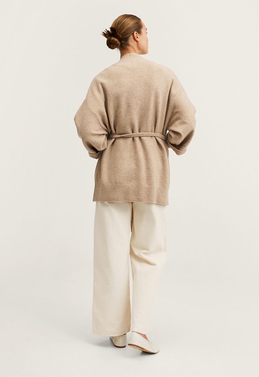 MANGO - Cardigan . spagheti - medium brown