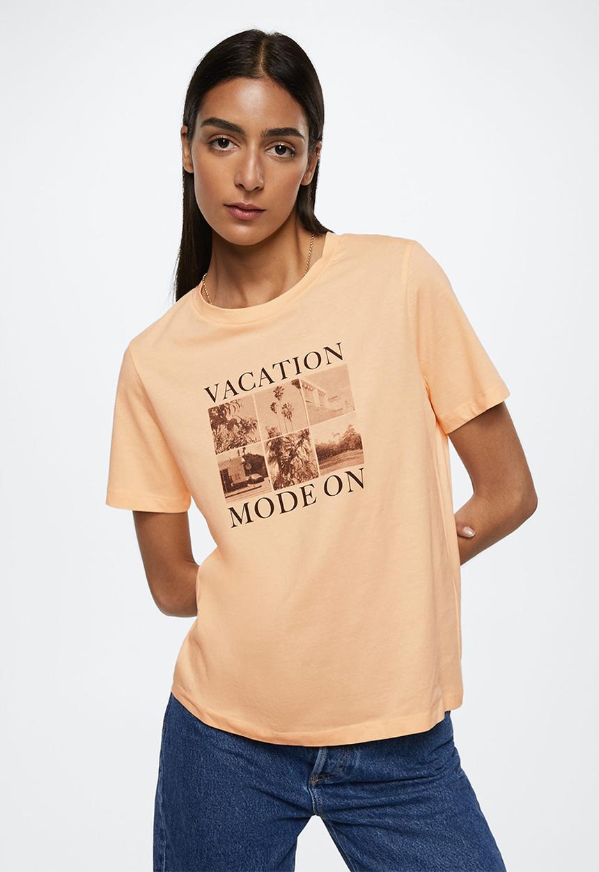 MANGO - T-shirt psgilubi - light pastel orange