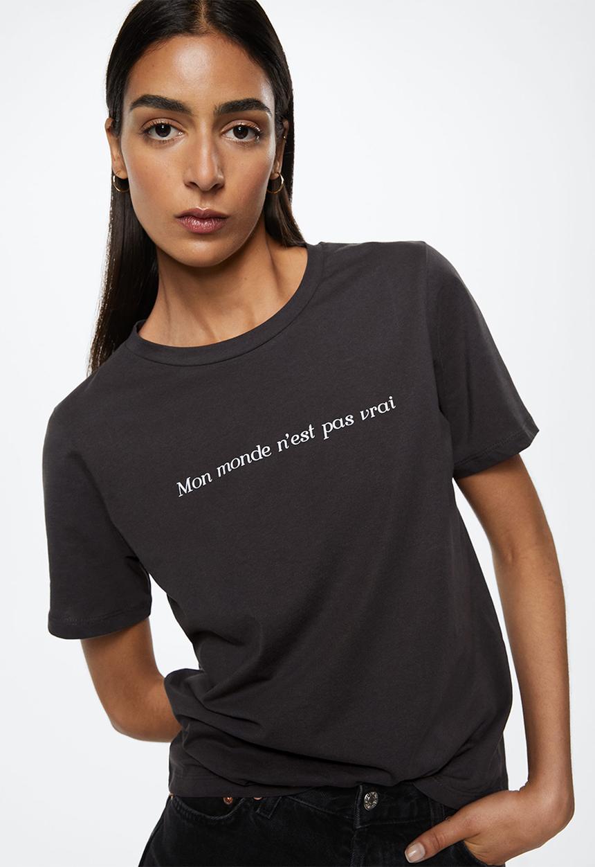 MANGO - T-shirt psgilubi - charcoal