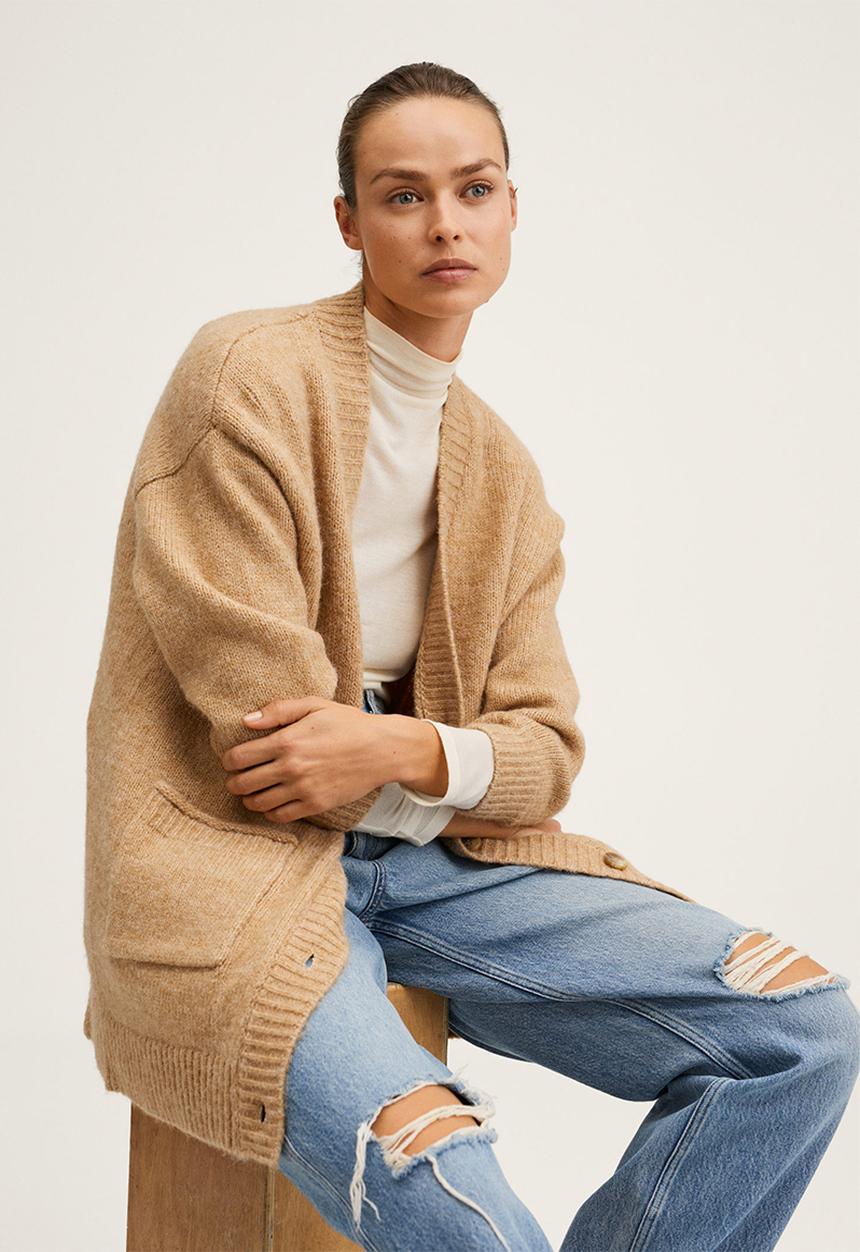 MANGO - Cardigan . nevada - medium brown