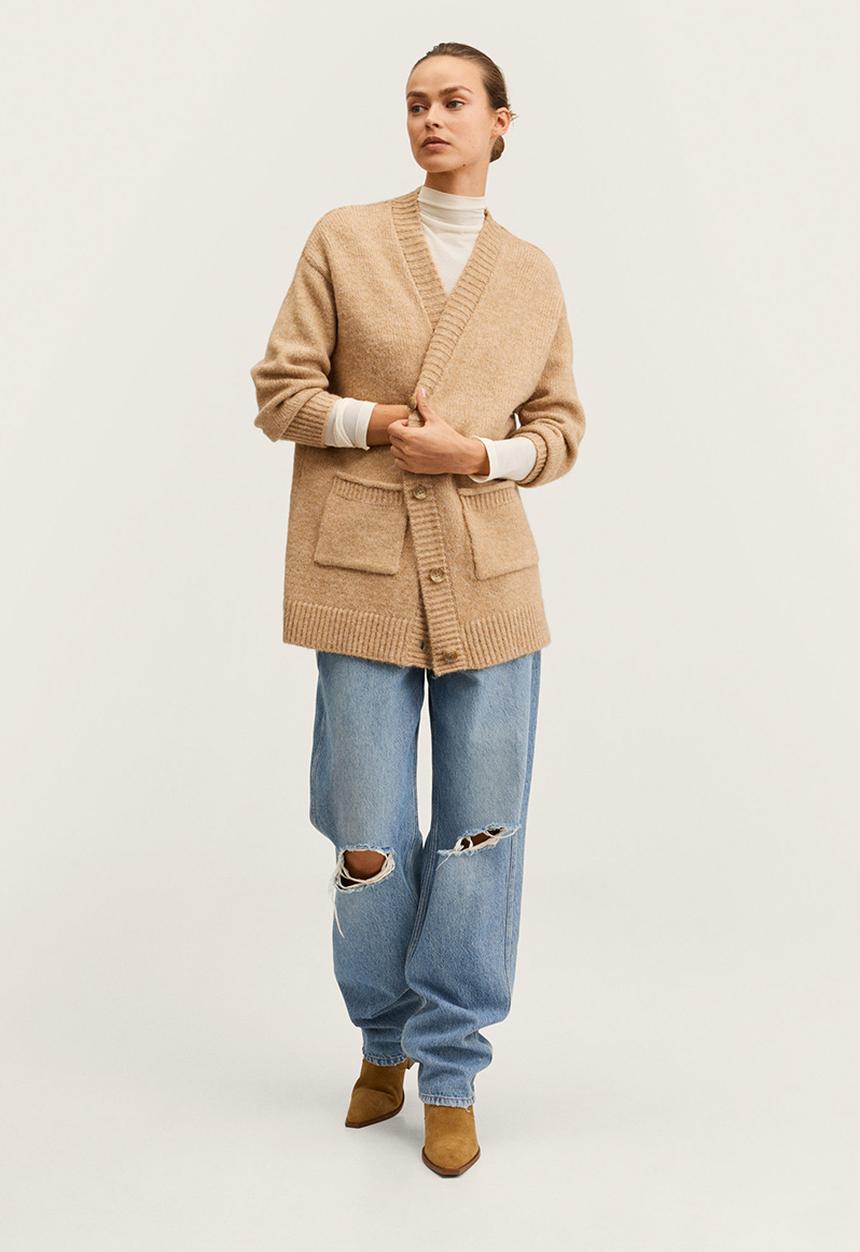 MANGO - Cardigan . nevada - medium brown