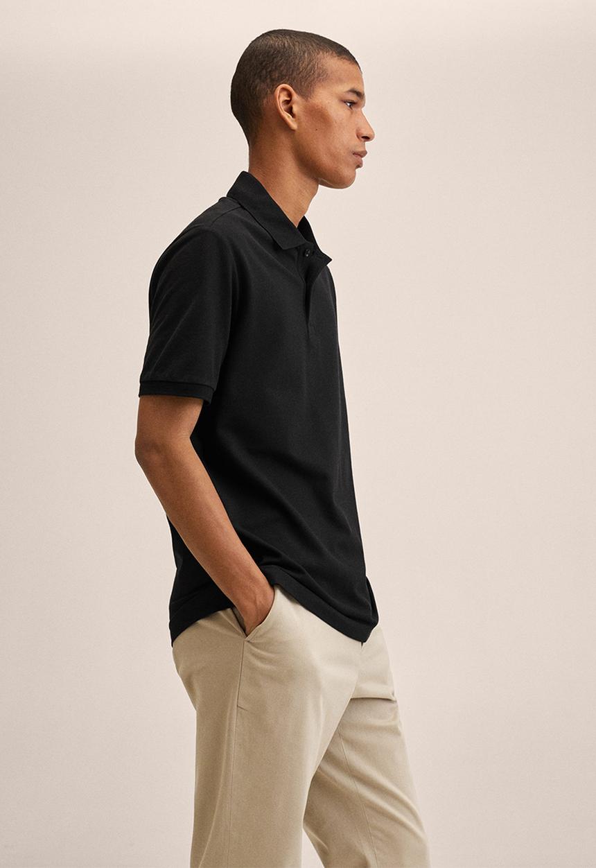 MANGO - Polo shirt . rea - black