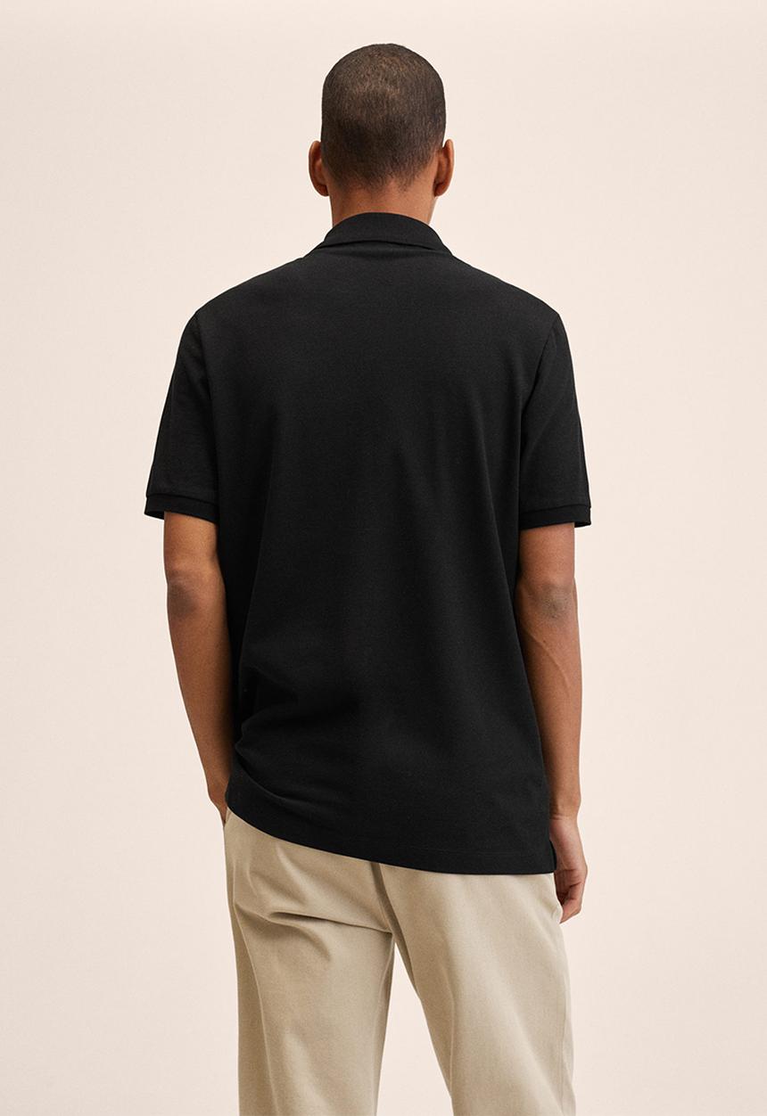 MANGO - Polo shirt . rea - black