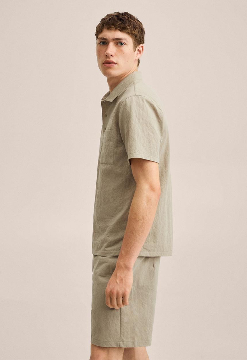 MANGO - Mariano lightweight cotton golfer  - natural