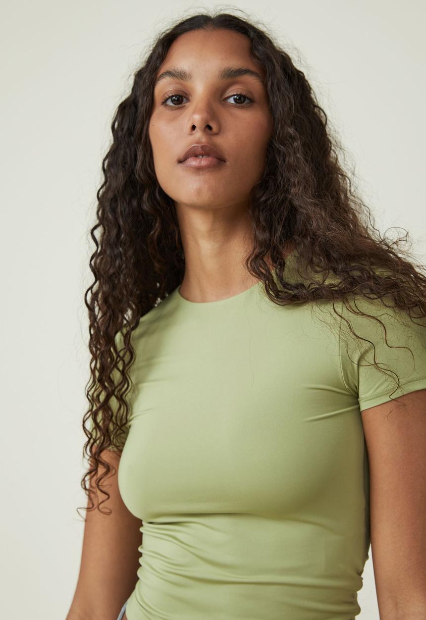 Cotton On - Sculpted crew neck tee - safari green