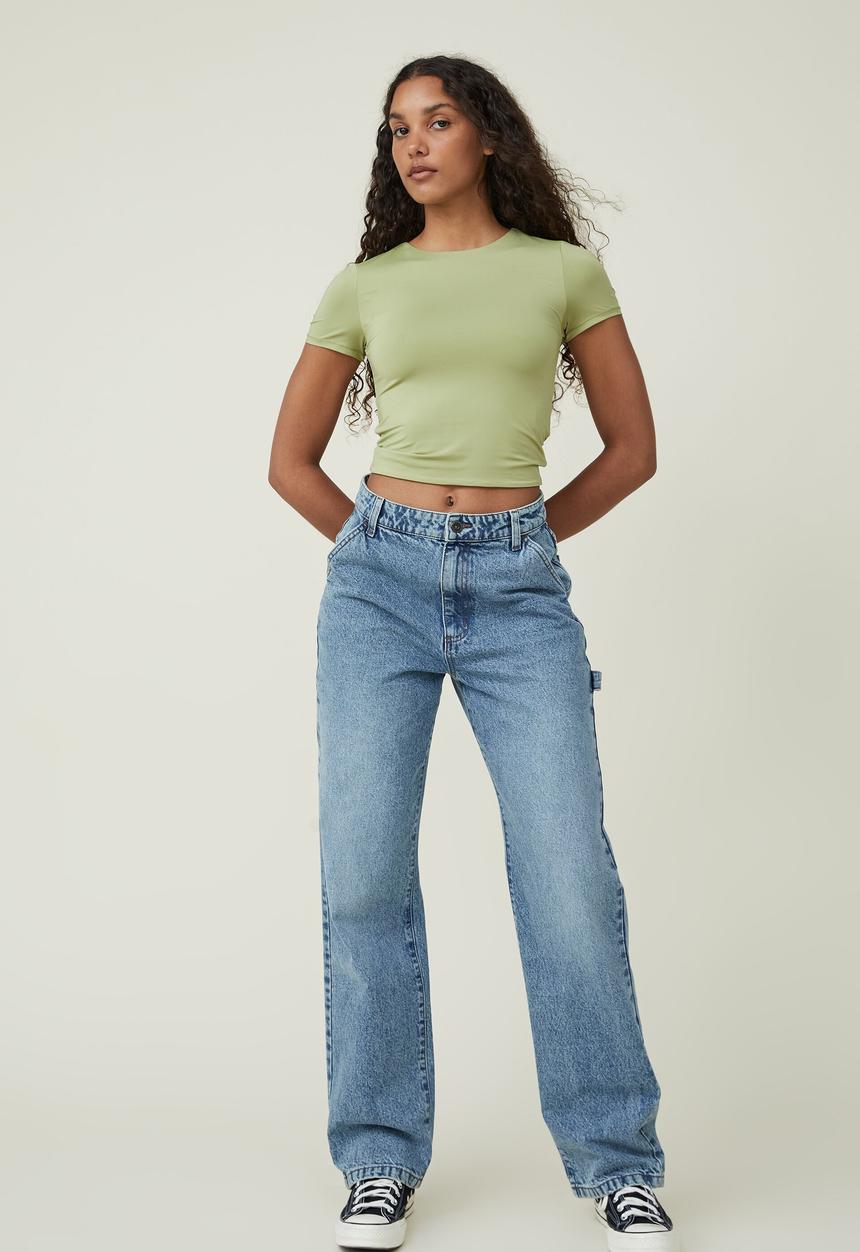 Cotton On - Sculpted crew neck tee - safari green