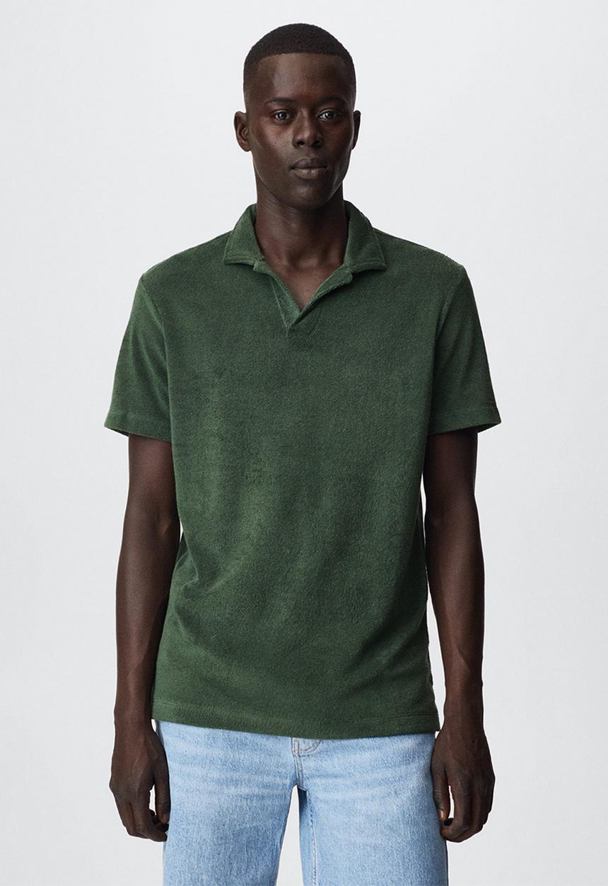 MANGO - Marine towel texture golfer - green