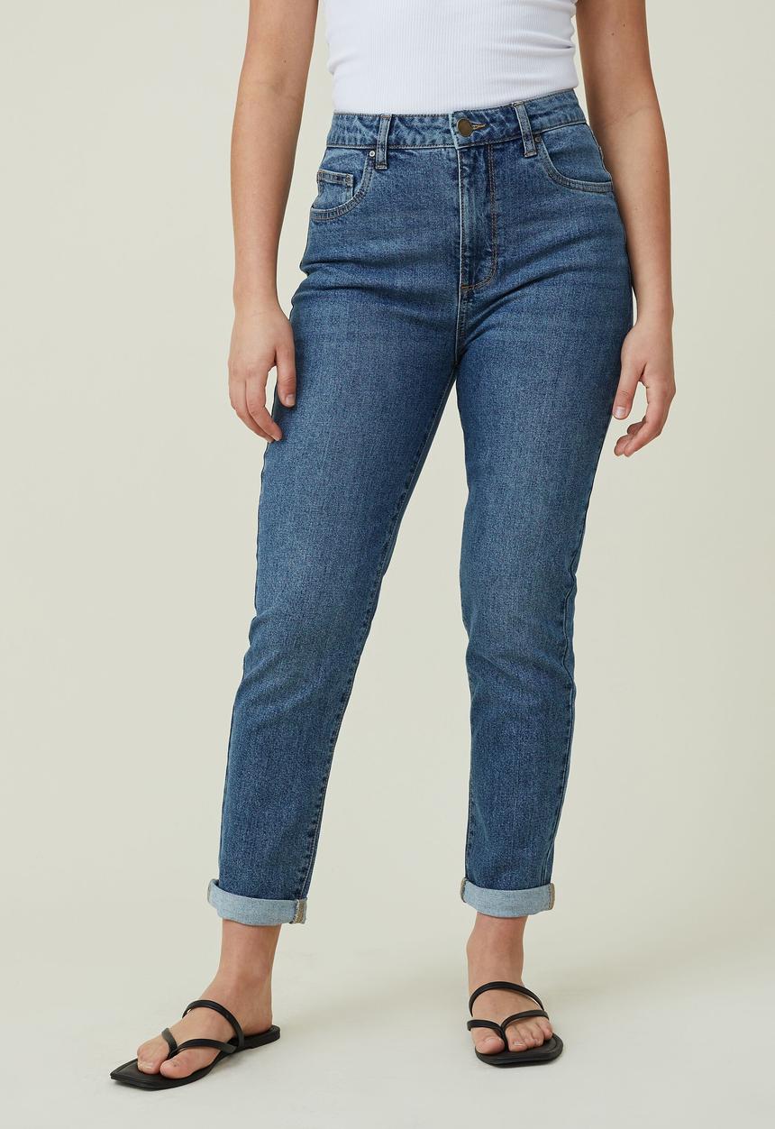 Cotton On - Stretch mom jean - arctic blue