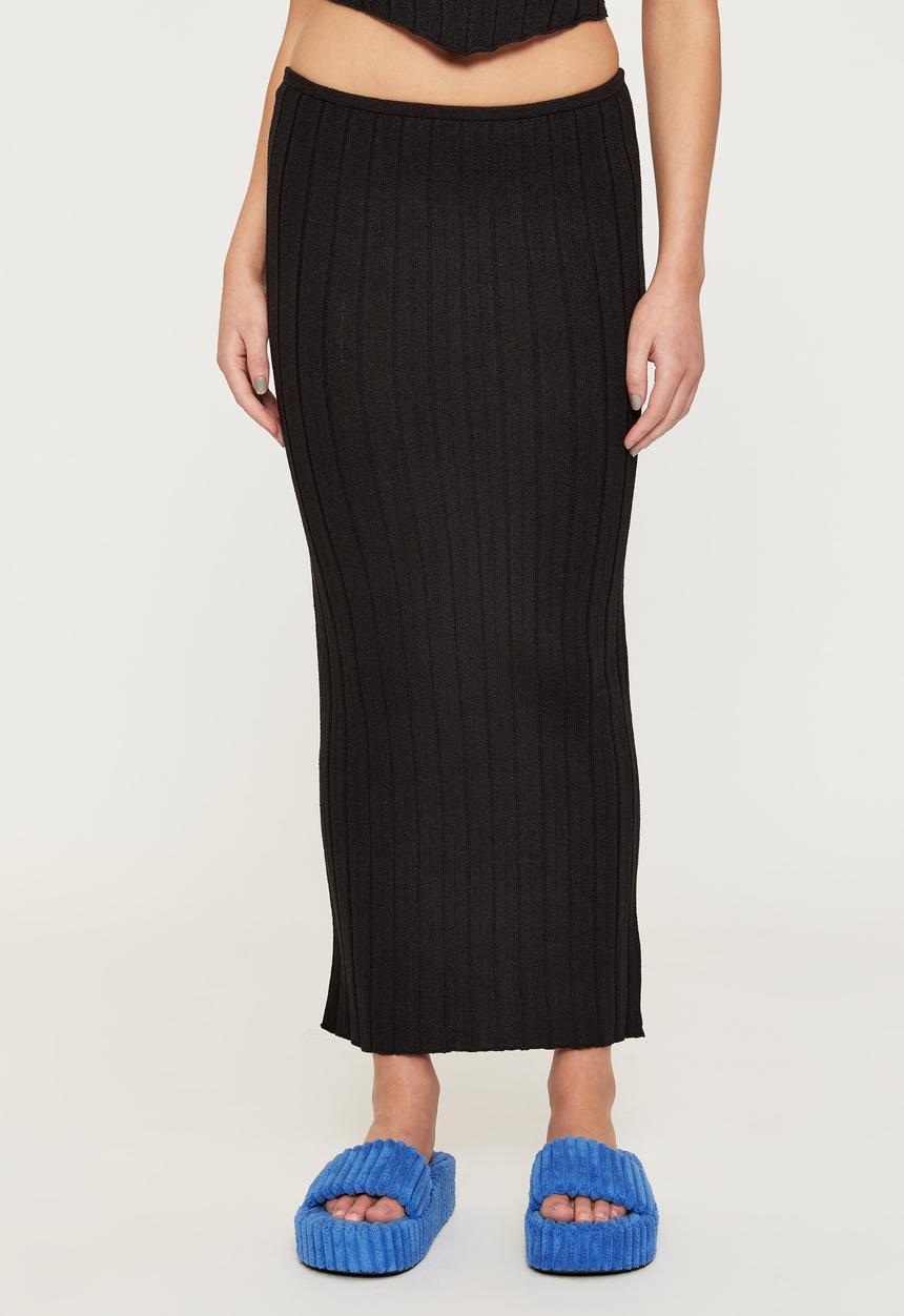 Supré  - Reese low rise knit maxi skirt - black
