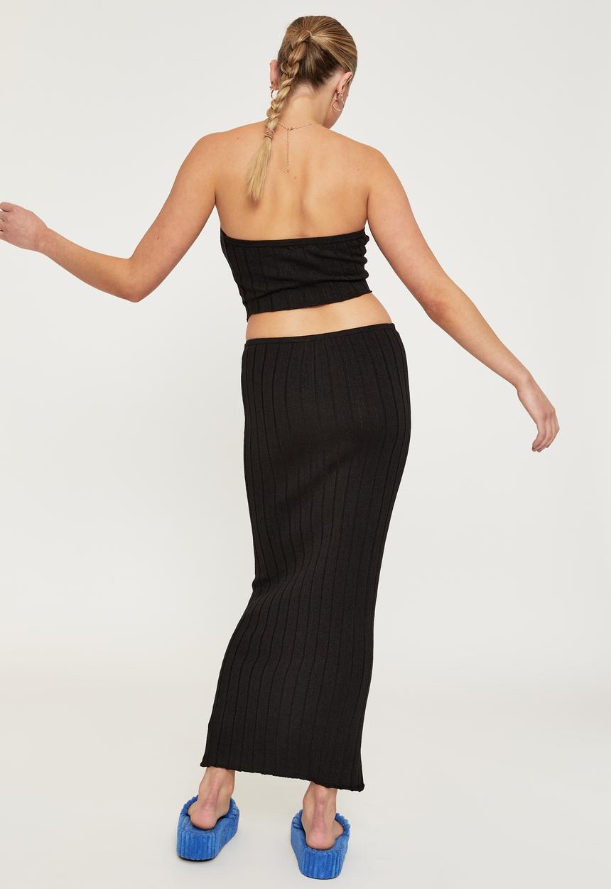 Supré  - Reese low rise knit maxi skirt - black