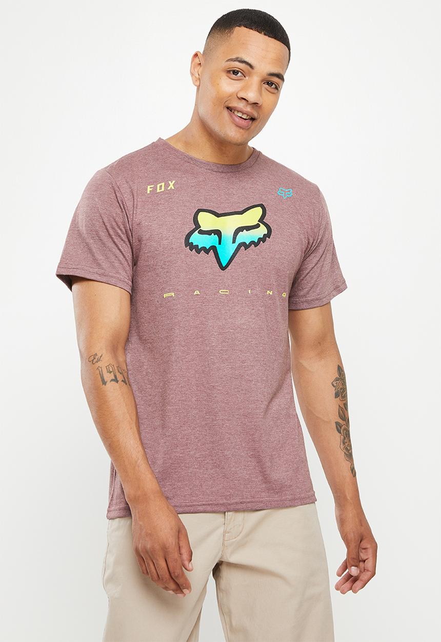 Fox - Rkane head short sleeve tee - burgundy melange