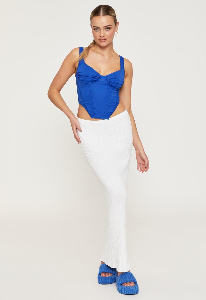Supré  - Reese low rise knit maxi skirt - white