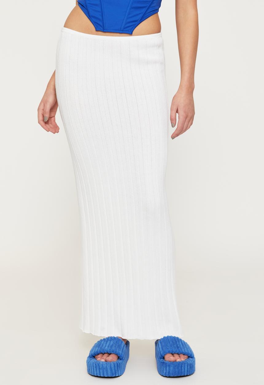 Supré  - Reese low rise knit maxi skirt - white