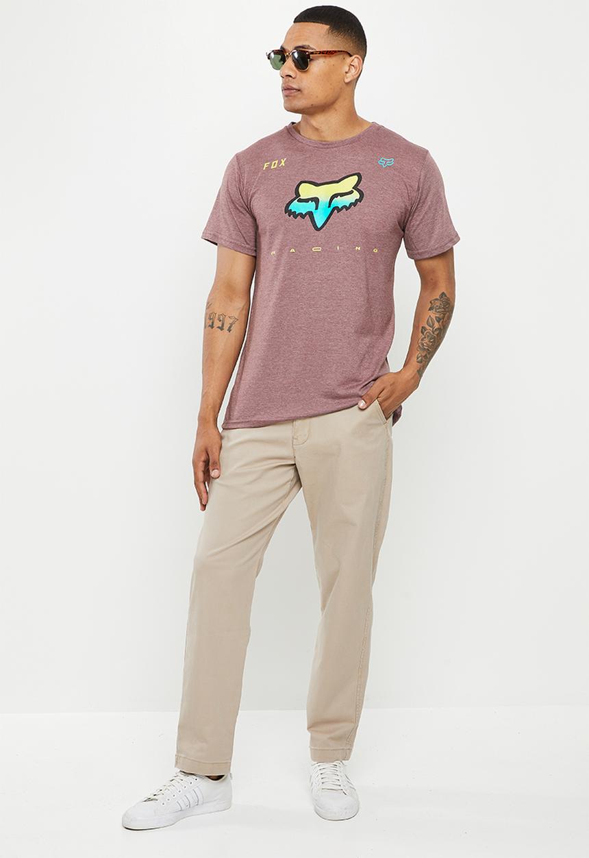 Fox - Rkane head short sleeve tee - burgundy melange