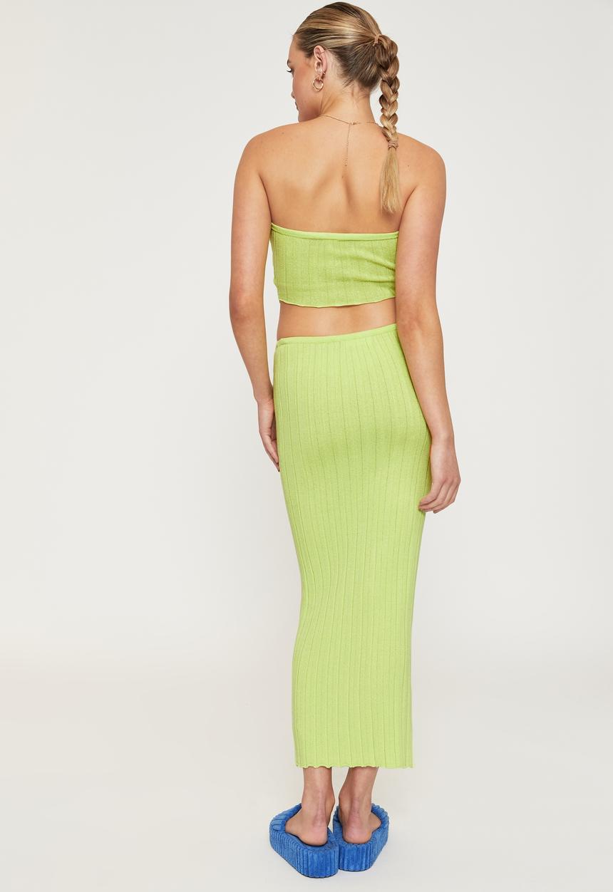 Supré  - Reese low rise knit maxi skirt - lemon lime