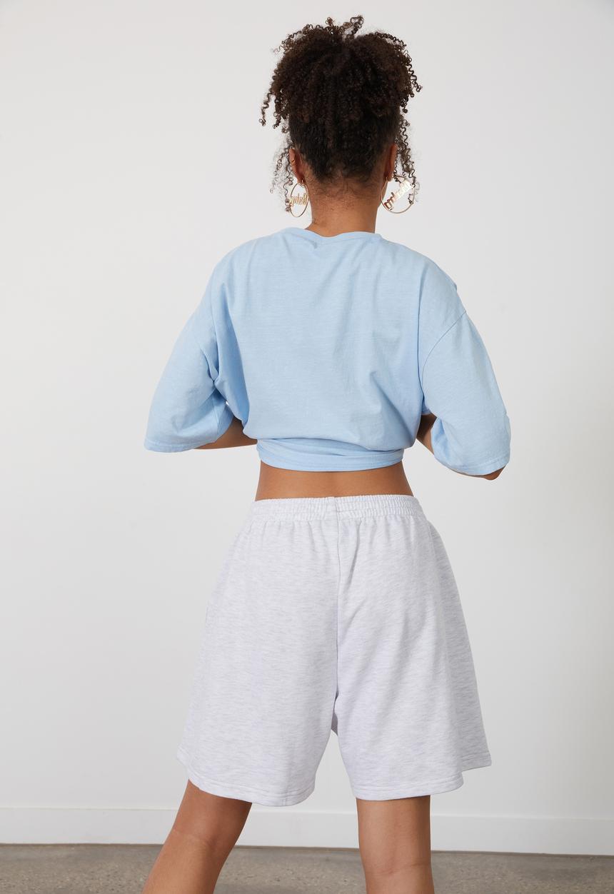 Factorie - Baggy fleece short - silver marle
