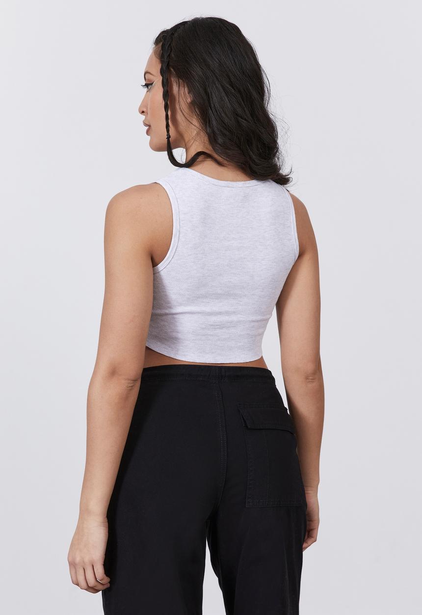 Factorie - High scoop neck tank - silver marle