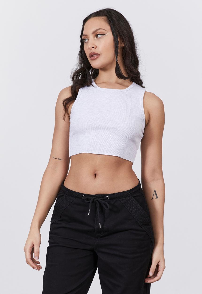 Factorie - High scoop neck tank - silver marle