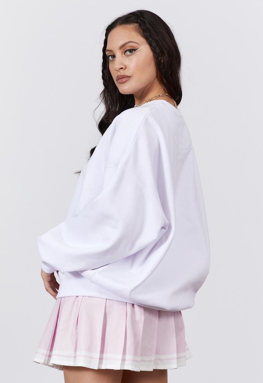 Factorie - Slouchy premium graphic crew - white/last time
