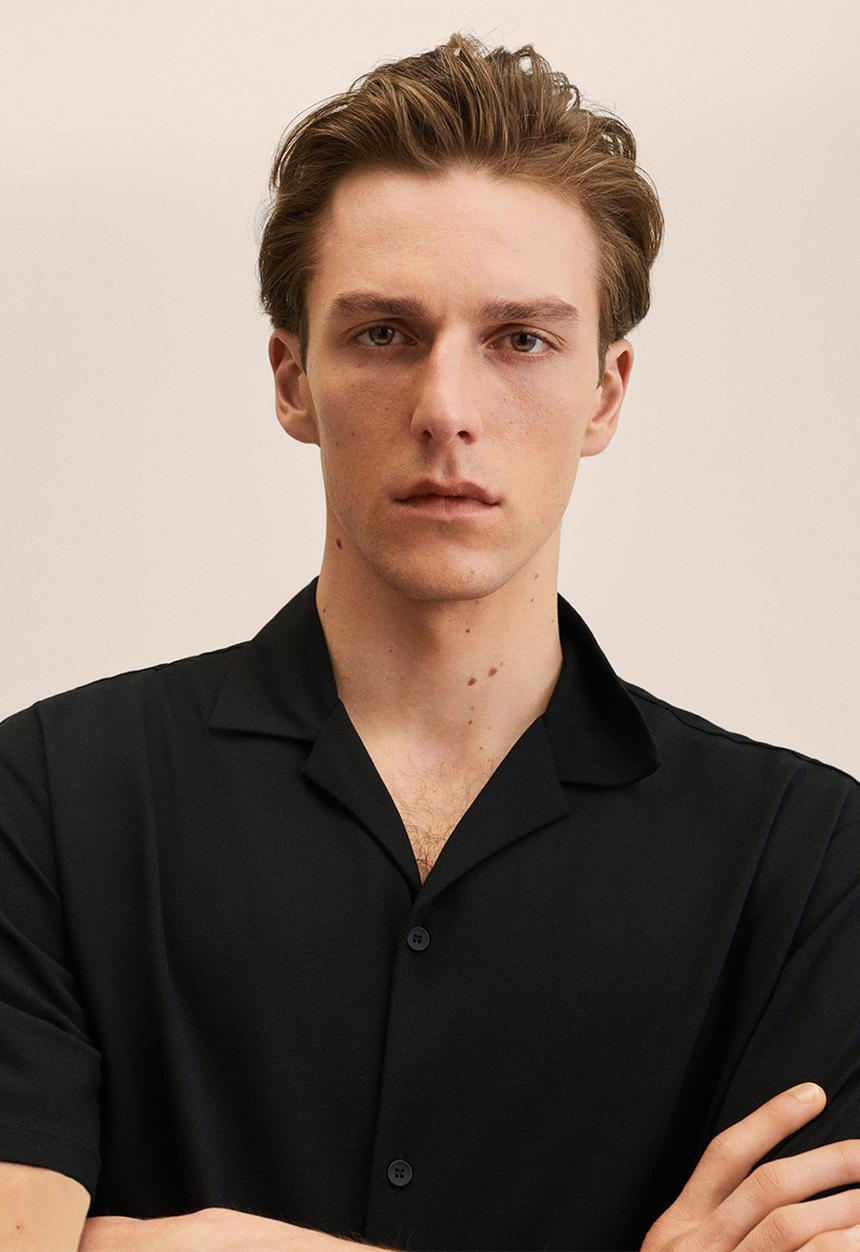 MANGO - Bonheur cotton modal blend shirt - black