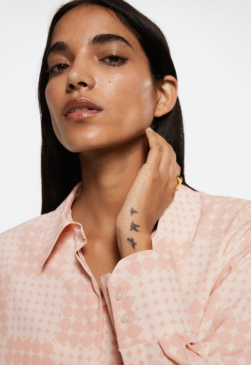 MANGO - Shirt basic - pastel pink