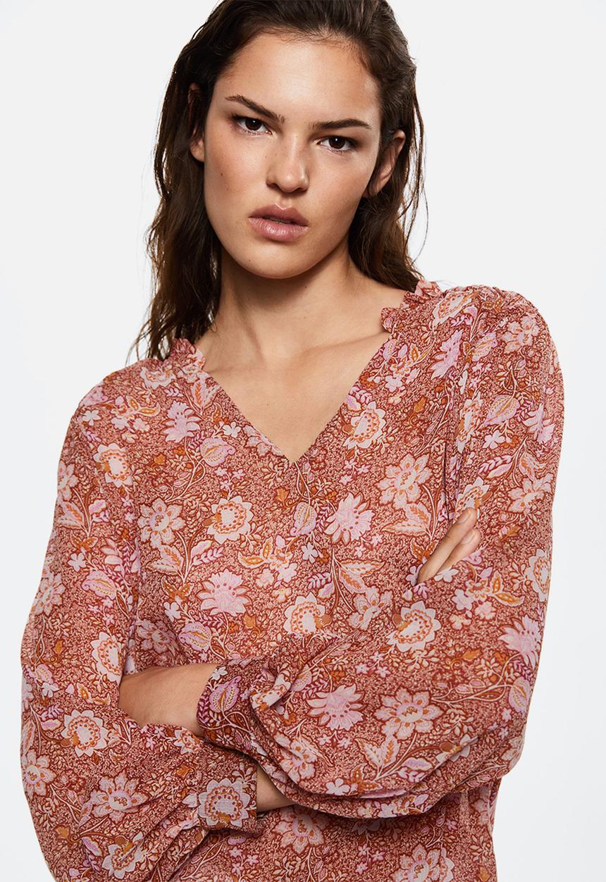 MANGO - Blouse fifty - brown