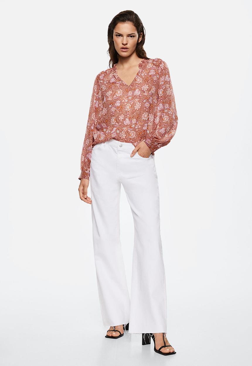 MANGO - Blouse fifty - brown