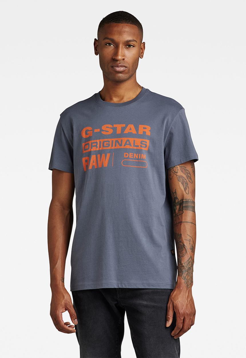 G-STAR - Originals label T-shirt - fantem blue